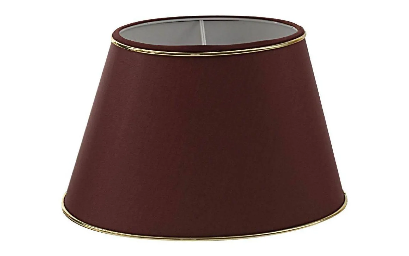 Chintz Oval Lampskärm 25cm Vinröd med Guldprofil