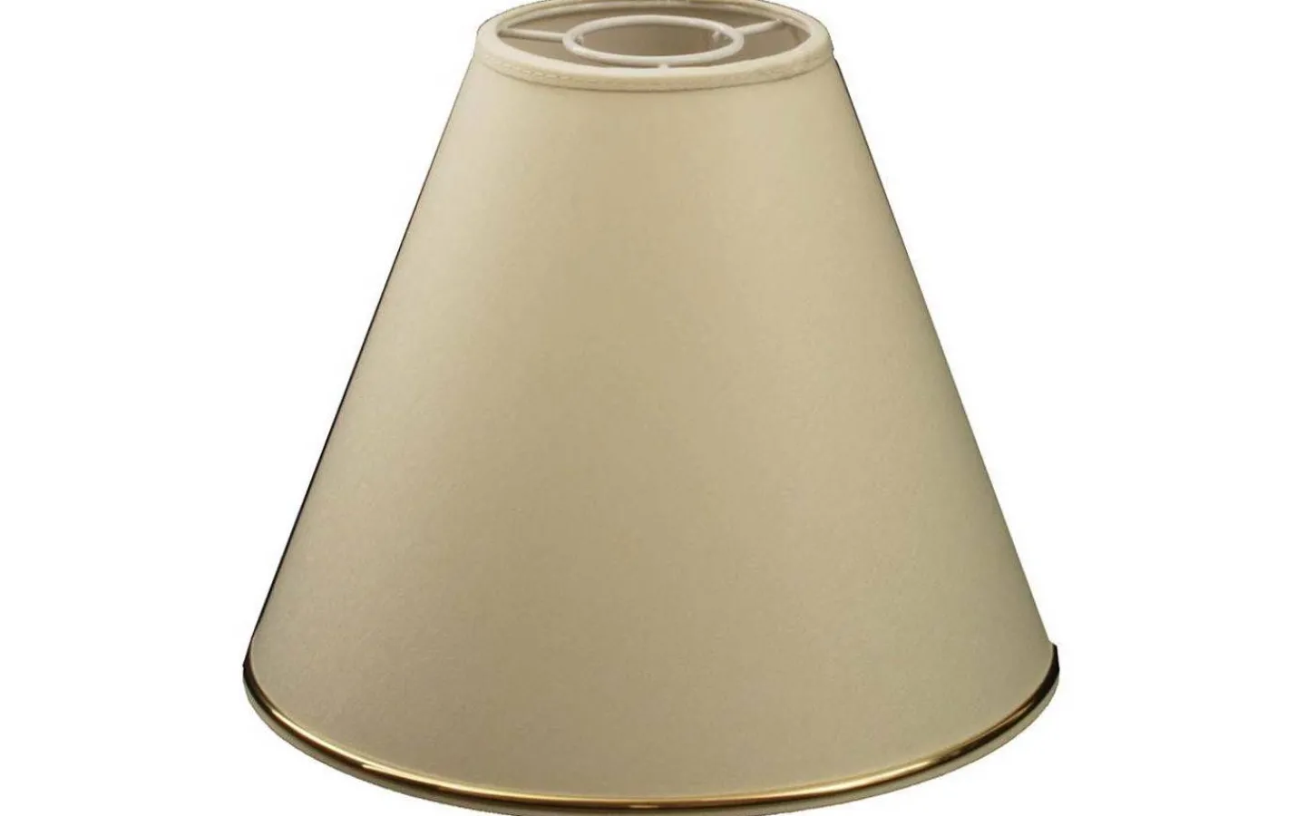 Hallbergs Chintz Toppringskärm Ø22cm Beige med Guldprofil Blank* Toppringsskärmar