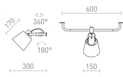 Rendl Choupette Vägglampa Svart/Grå* Läslampor