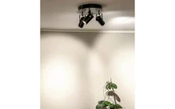 Aneta Cilindro Takspotlight 29cm LED 3x6W 3000K Svart/Matt Mässing* Hall & Trappa|Runda Takspotlights