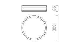 Rendl Cira Plafond 35cm Krom/Opal 24W LED 3000K IP44* Badrumslampor Tak