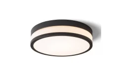 Badrumslampor Tak|Plafonder<Rendl Cira Plafond 35cm LED 24W 3000K Opalglas/Svart IP44