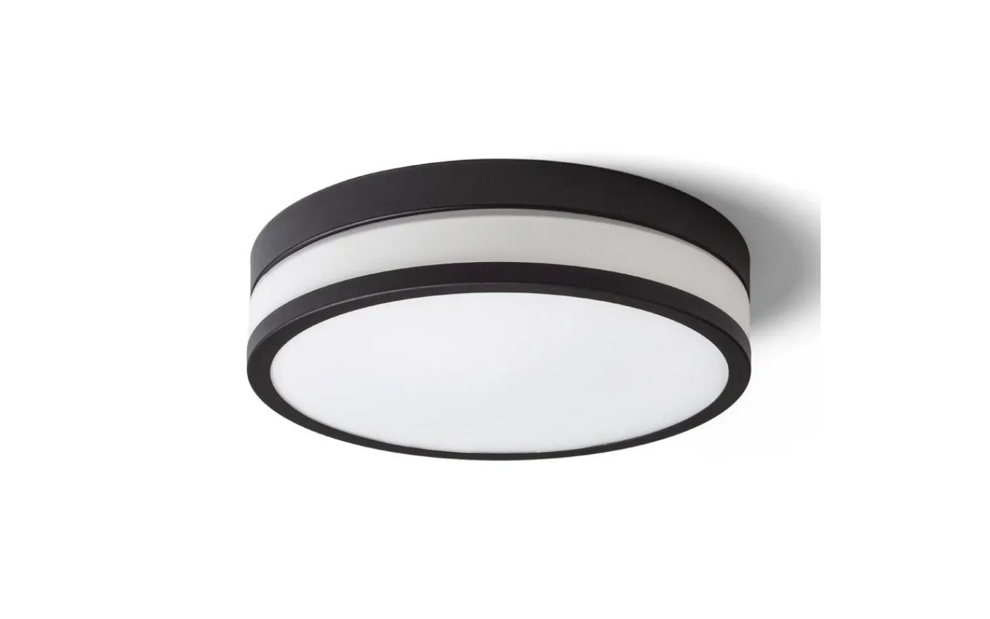 Badrumslampor Tak|Plafonder<Rendl Cira Plafond 35cm LED 24W 3000K Opalglas/Svart IP44