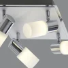 Trio Lighting Clapton Spotlight LED 4-delad fyrkantig krom* Takspot Med Minst 4 Lampor