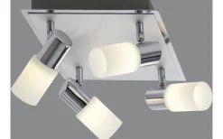 Trio Lighting Clapton Spotlight LED 4-delad fyrkantig krom* Takspot Med Minst 4 Lampor