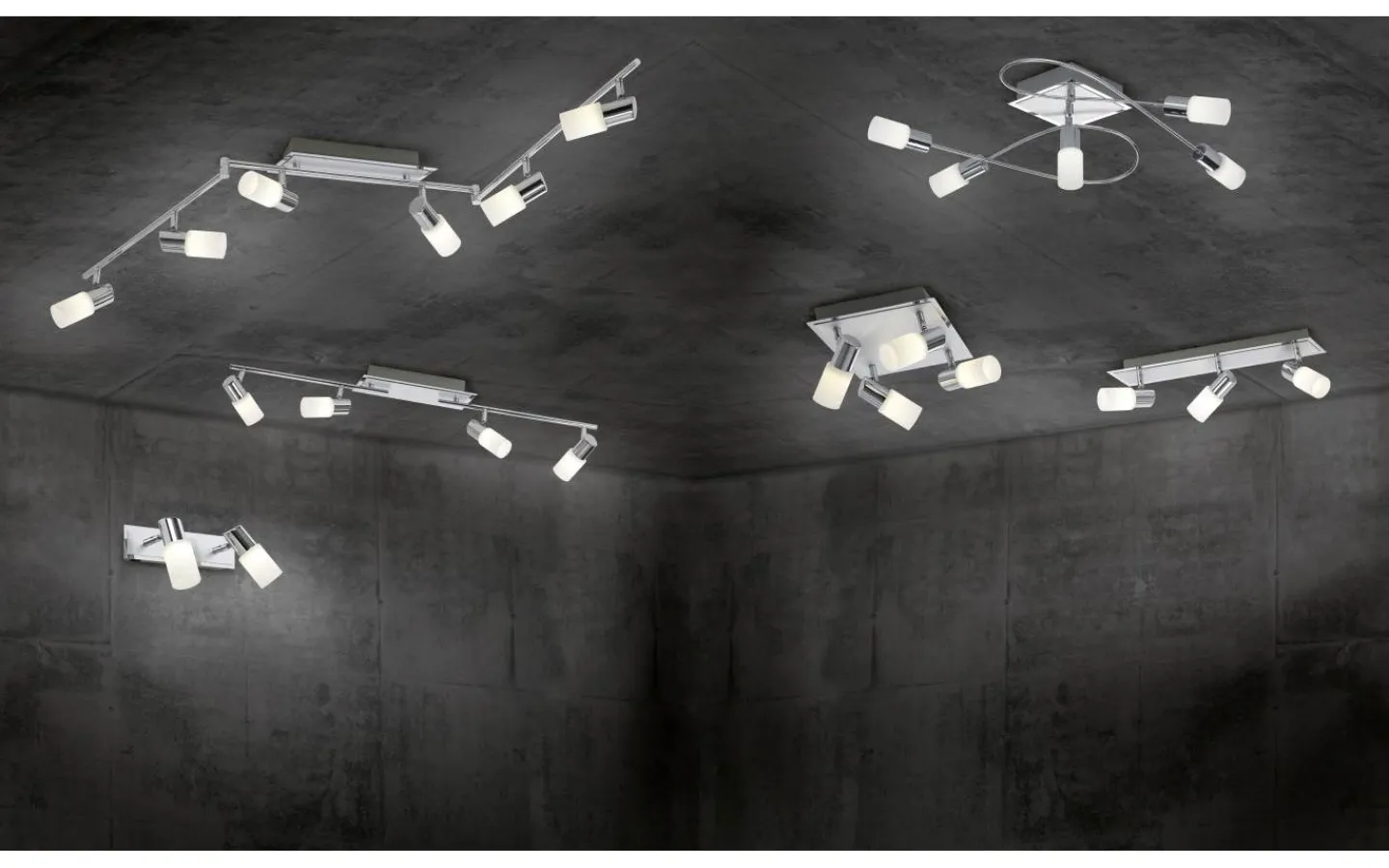 Trio Lighting Clapton Spotlight LED 3-delad krom* Avlånga Takspotlights|Takspot Med 3 Lampor