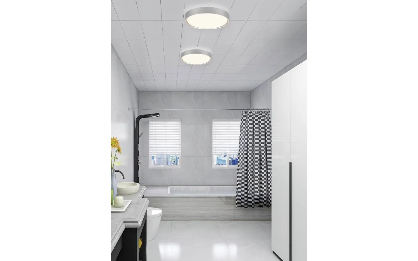 Clarimo H2O Plafond LED grå IP44