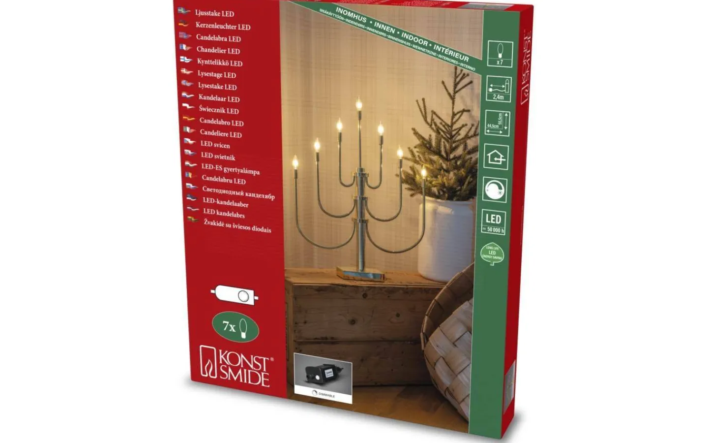 Visa Alla Adventsljusstakar|Adventsljusstakar 31-60 Cm<Konstsmide Classic Adventsljusstake 55cm Mässing