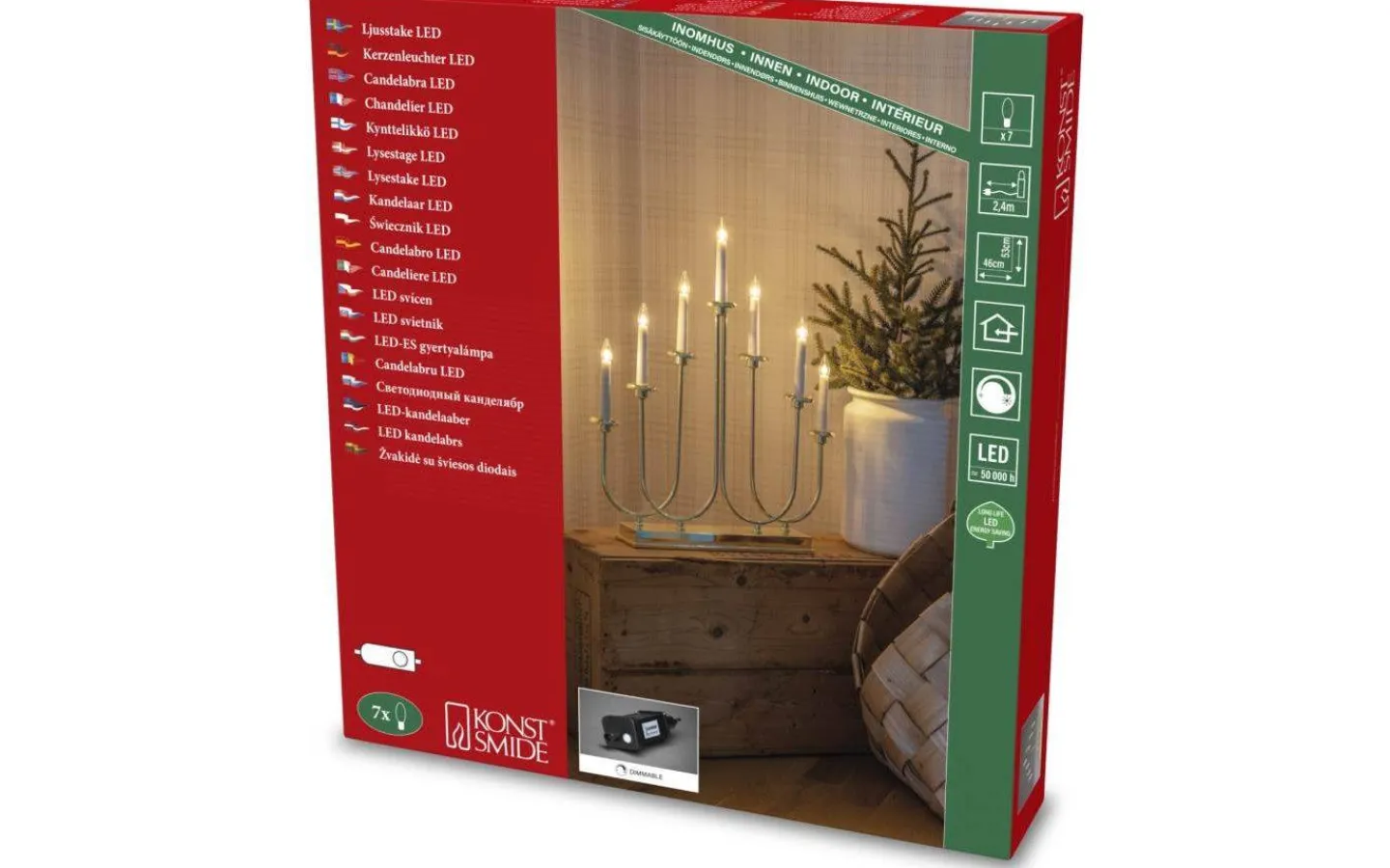 Visa Alla Adventsljusstakar|Adventsljusstakar 31-60 Cm<Konstsmide Classic Adventsljusstake 53cm Mässing