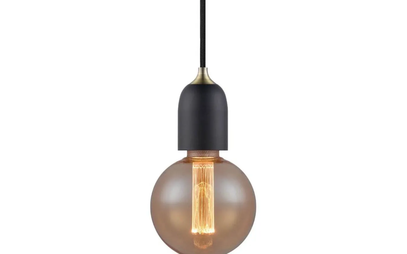 Classic Pendel Med E27-Sockel Svartoljat Trä