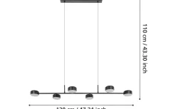 Avlånga Taklampor<Eglo Clavellina Taklampa 120cm LED 3000K 6x7W Svart