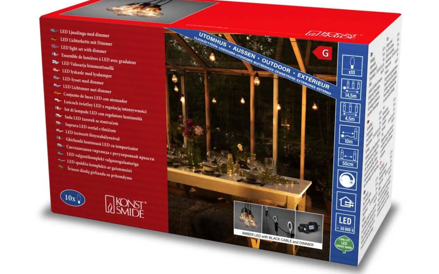 Clear Ljusslinga 4,5m 10L Svart IP44