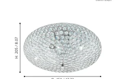 Clemente Kristallplafond 45cm Krom