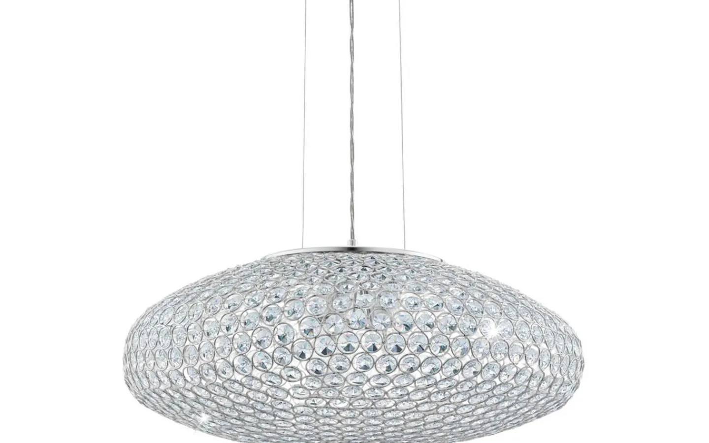 Kristallampor<Eglo Clemente Taklampa Kristall 54cm Krom