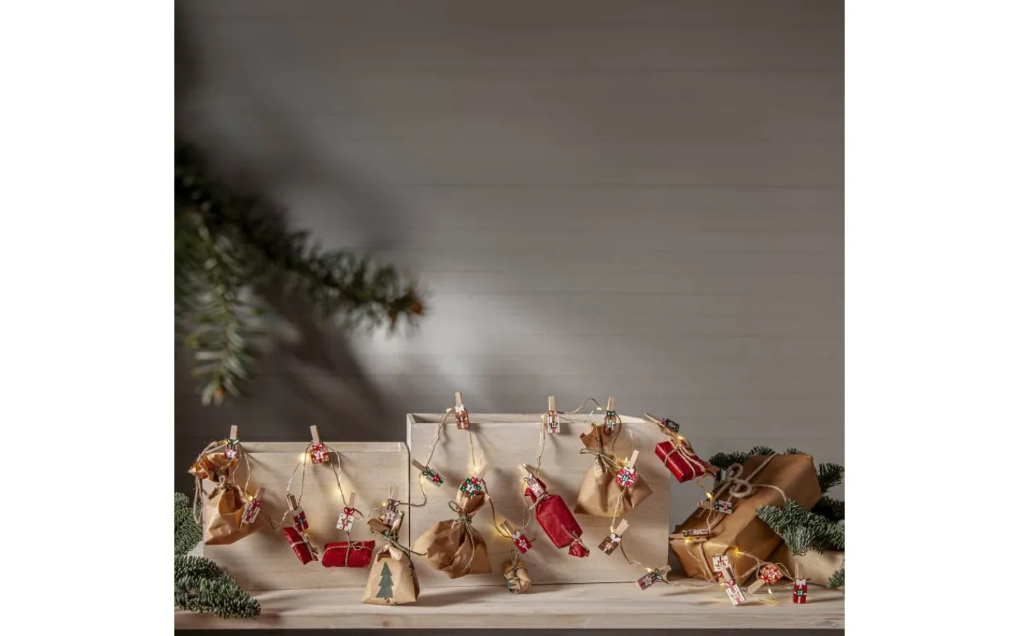 Batteri Julpynt Inomhus<Star Trading Clippy Advent Ljusslinga 2,4m Multifärgad Varmvit