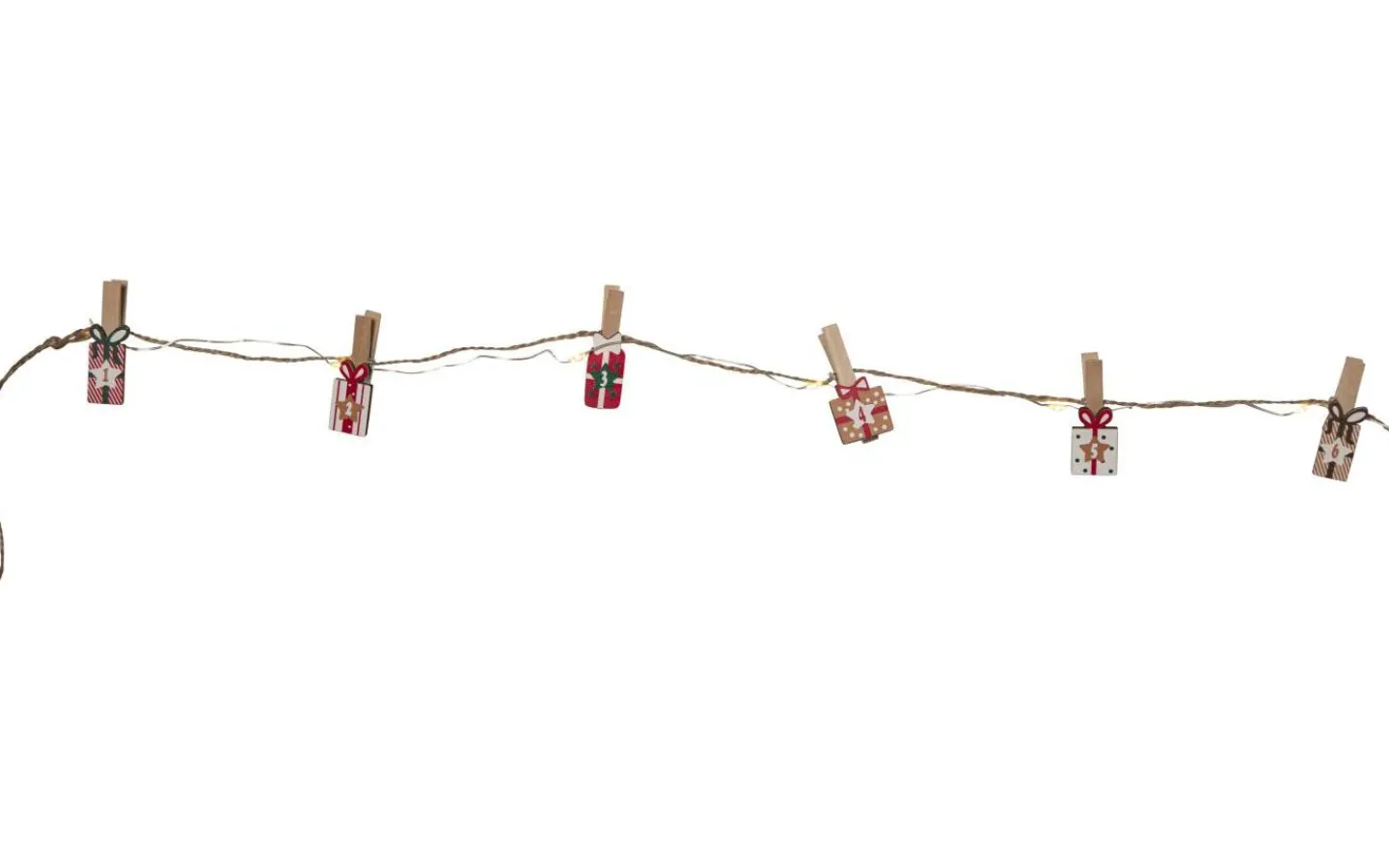 Batteri Julpynt Inomhus<Star Trading Clippy Advent Ljusslinga 2,4m Multifärgad Varmvit