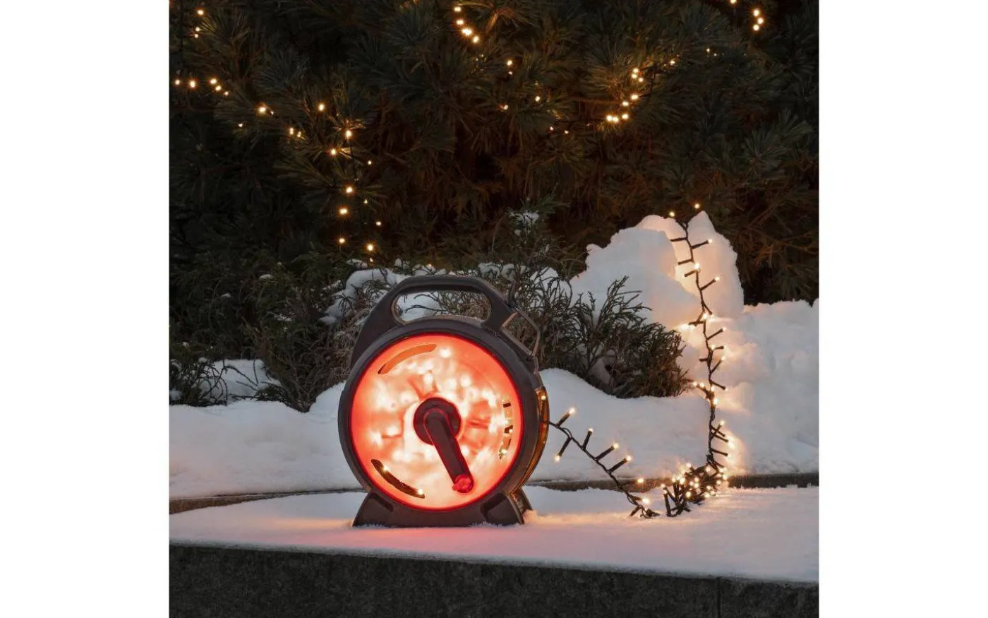 Clusterslinga LED med Sladdvinda 8,8m Amber IP44