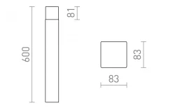 Clyde Pollare 60cm Antracit IP44