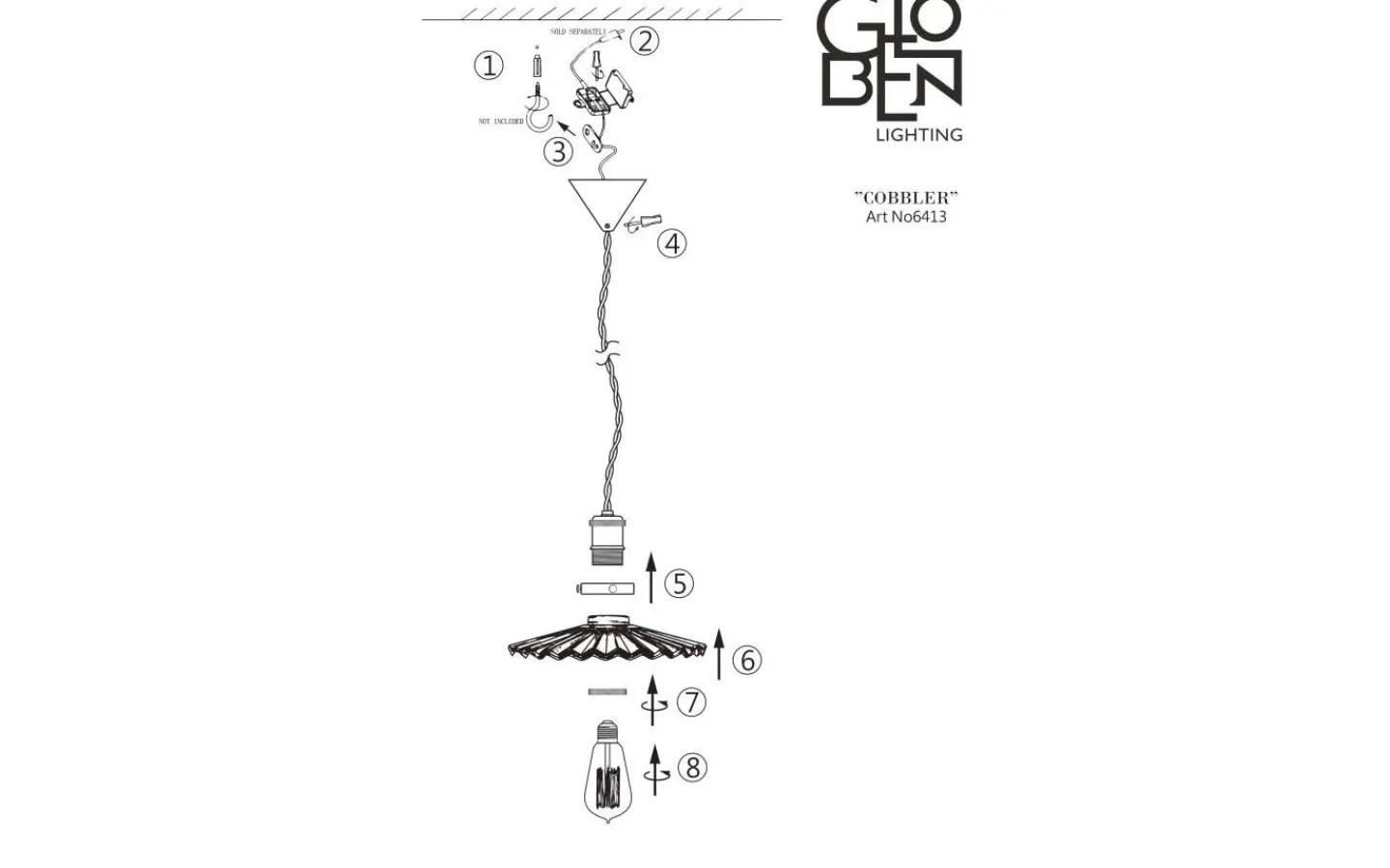 Kök & Matplats|Fönsterlampor<Globen Lighting Cobbler Fönsterlampa 25cm Klar