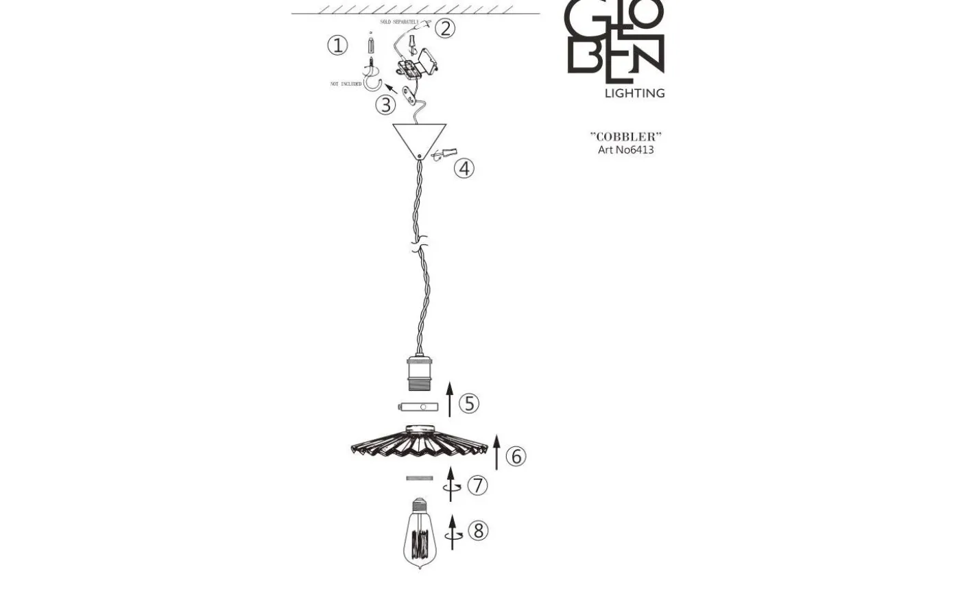 Cobbler Fönsterlampa 25cm Rök