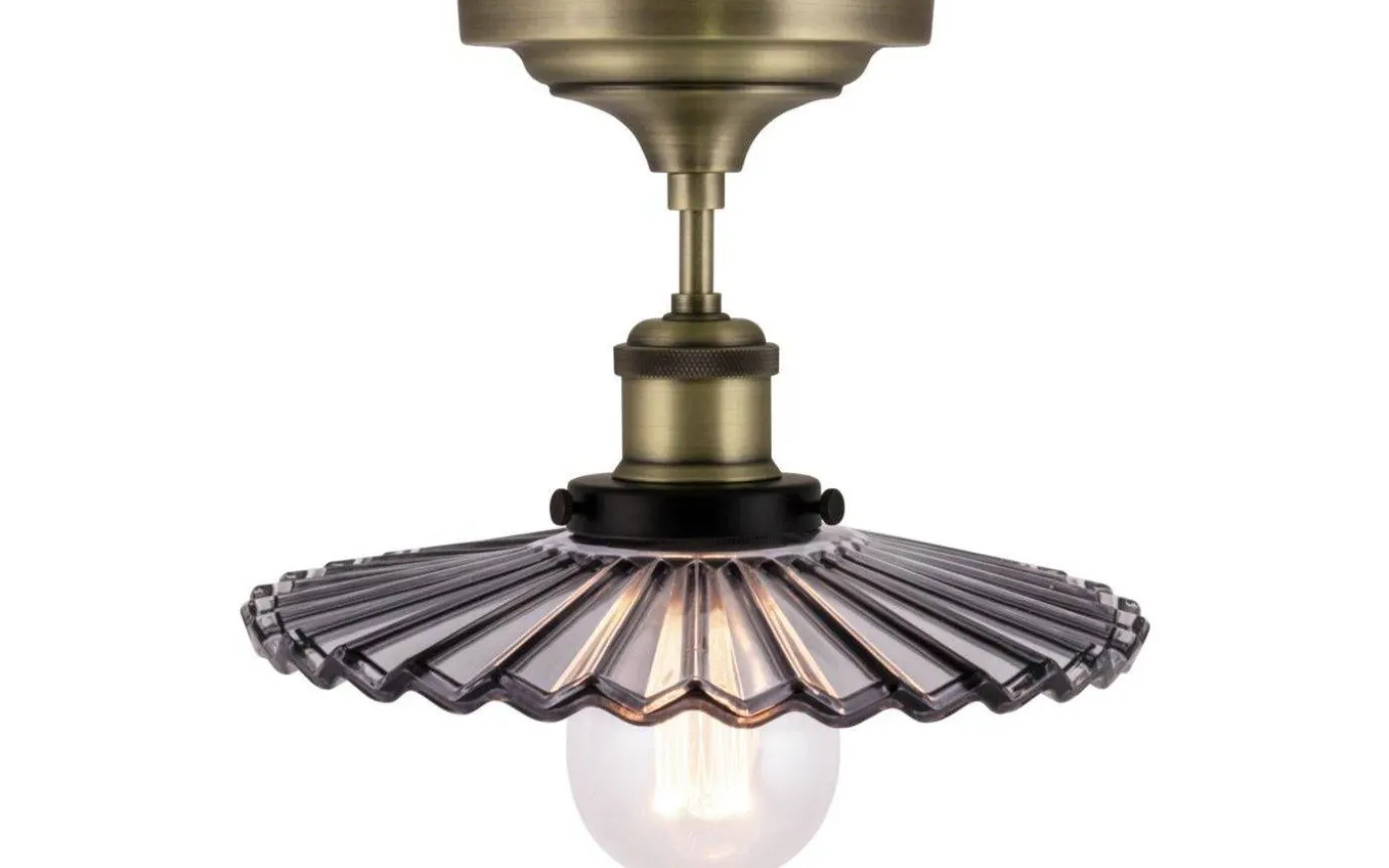 Cobbler Plafond 25cm E27 Antikmässing/Rök
