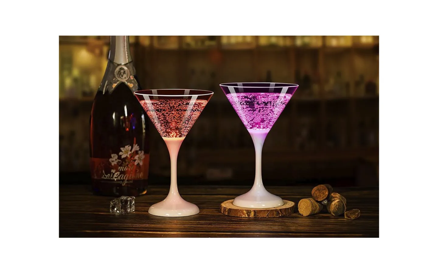 Unison Cocktailglas LED Grön* Plastglas