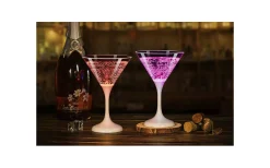 Plastglas<Unison Cocktailglas LED Rosa