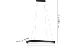 Eglo Codirales Taklampa 78cm LED 3000K 30W Svart* Avlånga Taklampor