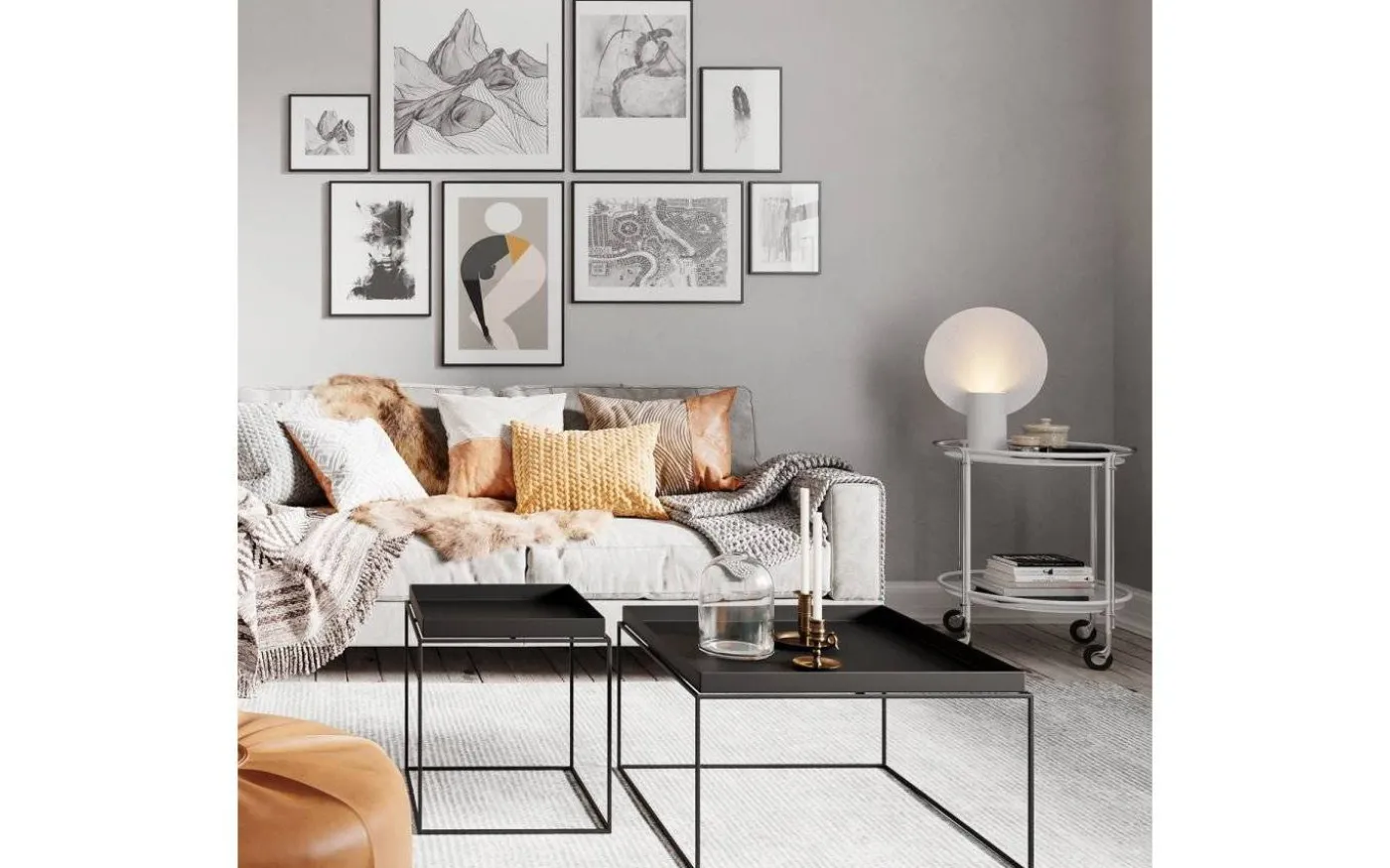 Colby XL Bordslampa 50cm Vit