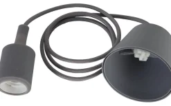 Sladdställ Med Sockel|Fönsterlampor<Star Trading Color Pendel E27 med Takkopp 1,2m Grå