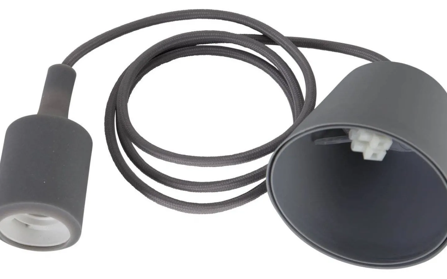 Sladdställ Med Sockel|Fönsterlampor<Star Trading Color Pendel E27 med Takkopp 1,2m Grå