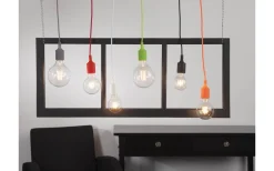 Sladdställ Med Sockel|Fönsterlampor<Star Trading Color Pendel E27 med Takkopp 1,2m Grå