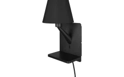 Trio Lighting Comfort Vägglampa E14 mattsvart med laddningsstation* Läslampor