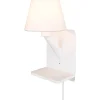 Läslampor<Trio Lighting Comfort Vägglampa E14 mattvit med laddningsstation