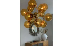 Stora Taklampor Ø50-69 Cm<Oriva Como Taklampa 50cm Mässing/Amber