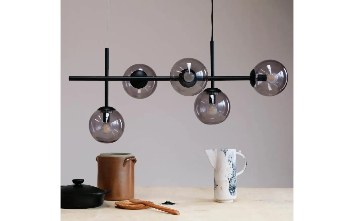 Como Taklampa 93cm Rök/Svart