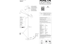 Aneta Concord Golvlampa 130cm LED 8,5W 3000K Svart* Golvläslampor