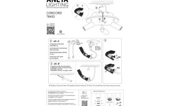 Runda Takspotlights|Takspot Med 3 Lampor<Aneta Concord Takspotlight 34cm LED 3x7W 3000K Svart