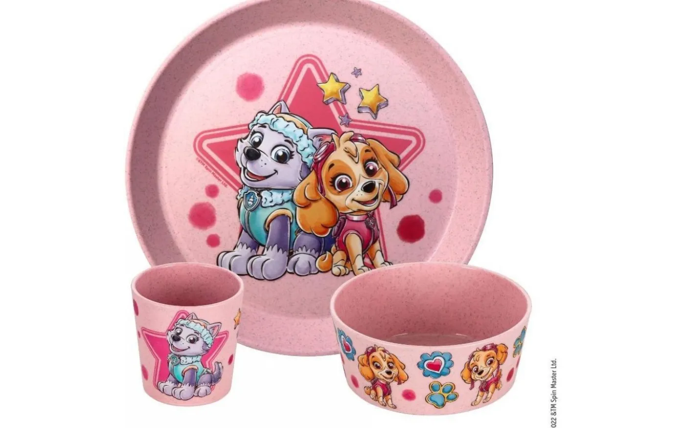 Connect Paw Patrol Barnservis 3 delar Tallrik/Skål/Mugg Rosa