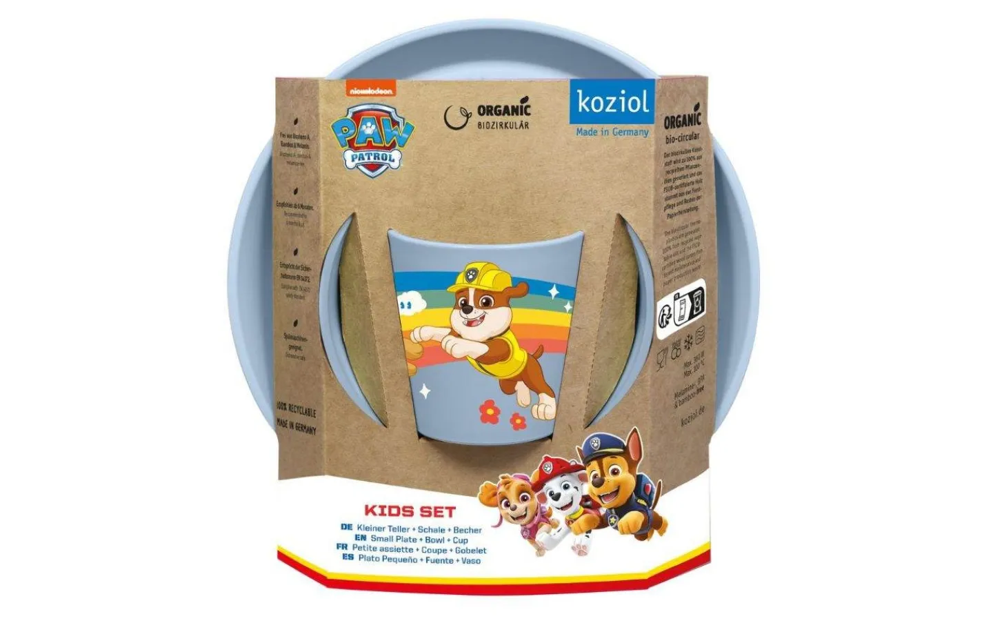 Barnserviser|Tallrikar & Skålar<Koziol Connect Paw Patrol Barnservis 3 delar Tallrik/Skål/Mugg Blå