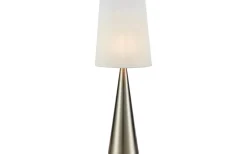 Vardagsrum|Bordslampor<Markslojd Conus Bordslampa 64cm Satin Nickel/Offwhite