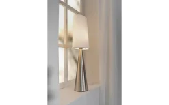 Vardagsrum|Bordslampor<Markslojd Conus Bordslampa 64cm Satin Nickel/Offwhite