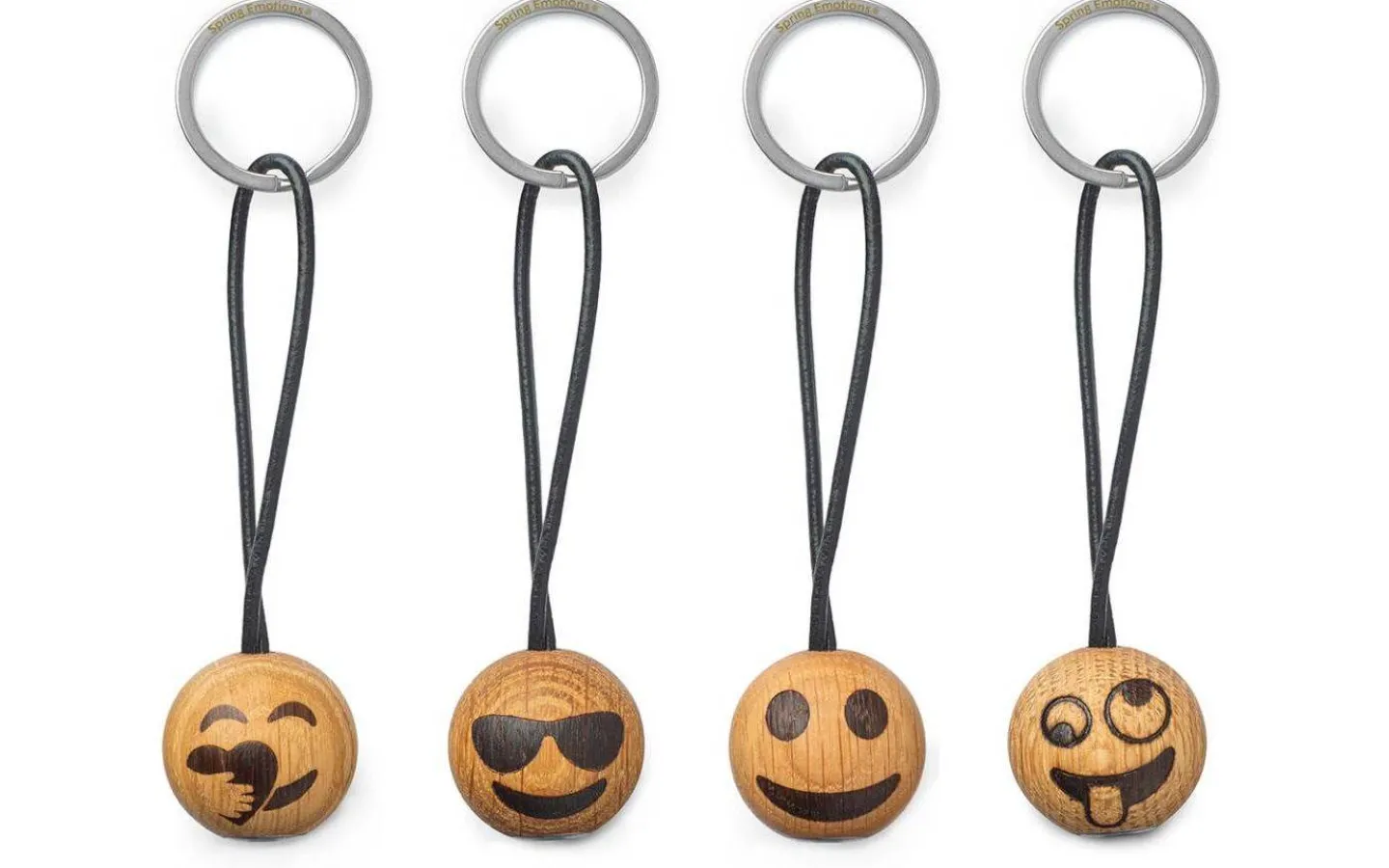 Trädekorationer<Spring Copenhagen Cool Emoji Nyckelring Ø3cm Ek