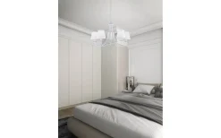 Trio Lighting Cortez Takkrona 70cm 5-delad E14 matt vit* Stora Taklampor Ø70-150 Cm