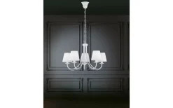 Trio Lighting Cortez Takkrona 70cm 5-delad E14 matt vit* Stora Taklampor Ø70-150 Cm