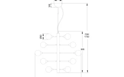 Kök & Matplats<Aneta Cosmos Taklampa 69cm 24L Mässing/Opal