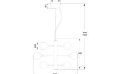Cosmos Taklampa 52cm 12L Svart/Rök