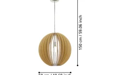 Eglo Cossano Taklampa 50cm Lönn* Stora Taklampor Ø50-69 Cm