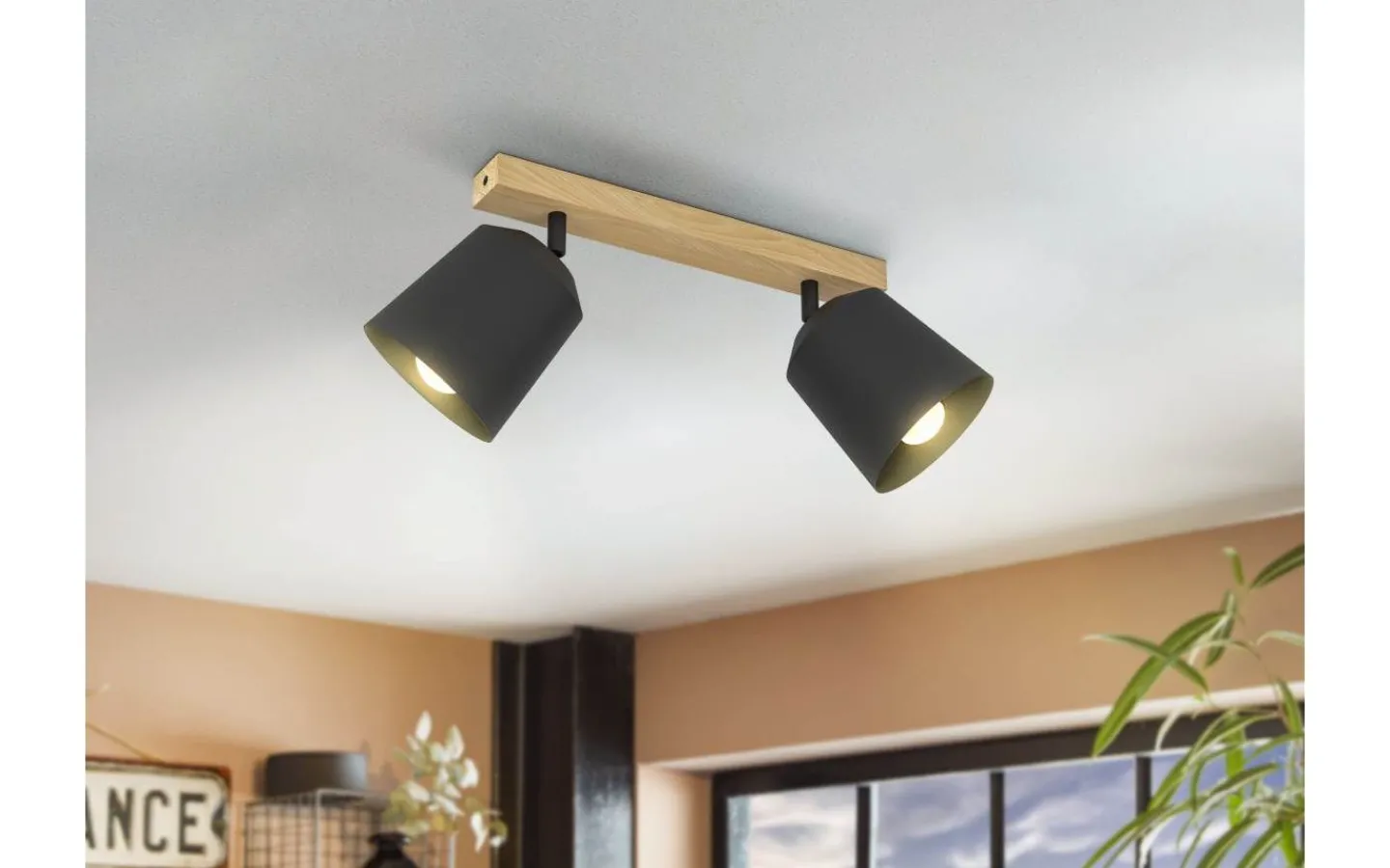 Eglo Cotorro Takspotlight 54cm Brun* Avlånga Takspotlights|Takspot Med 2 Lampor