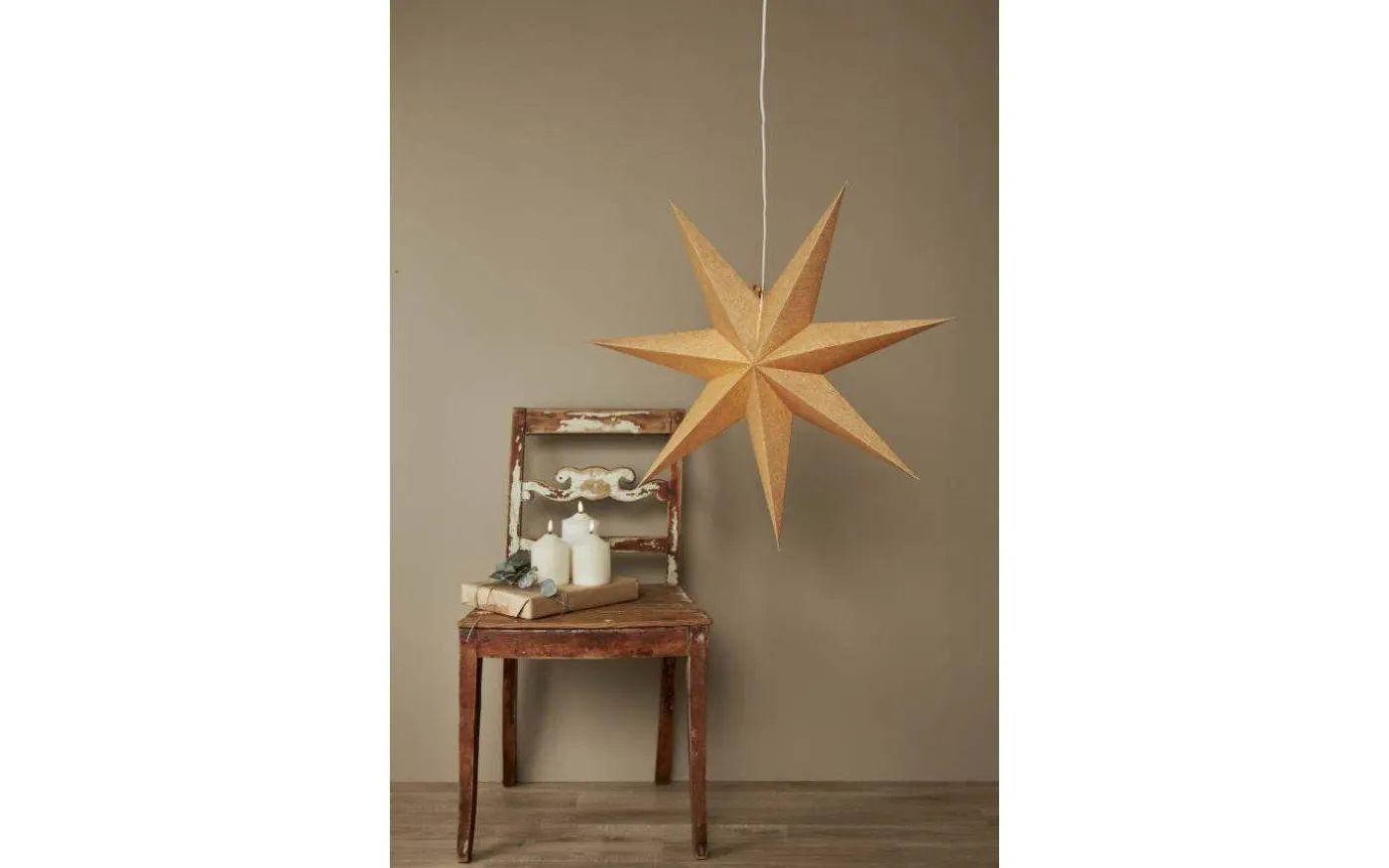 Cotton Julstjärna 60cm Guld